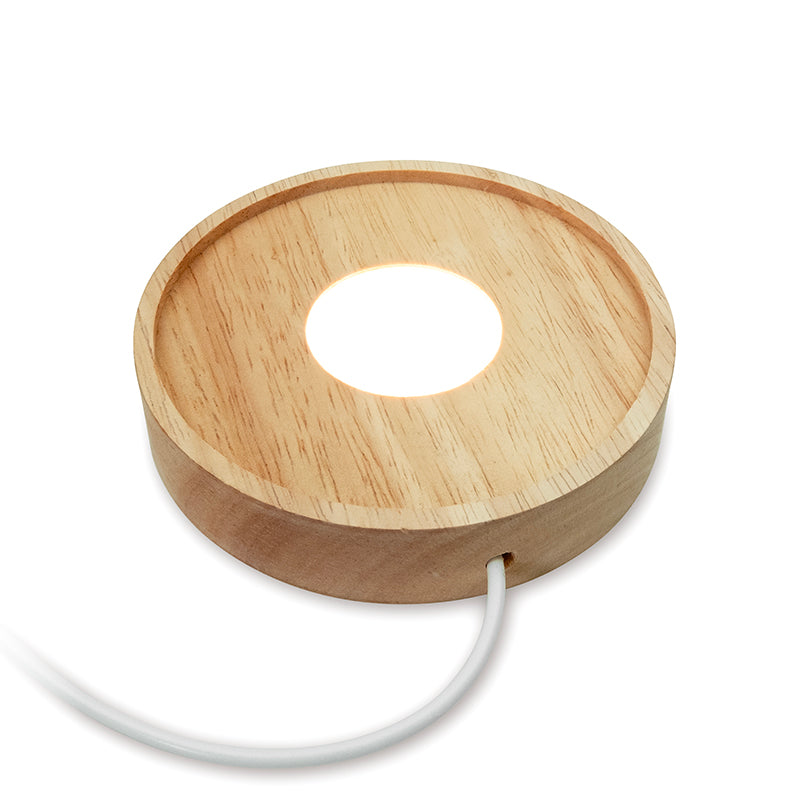 Wooden LED Light Base - For Paperweights | Ashes into Glass